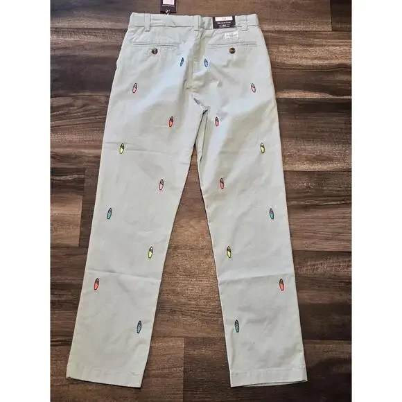 Vineyard Vines Boys Cotton Surf Board Print Straight Leg Pants Size 14 Aqua Sky - Picture 5 of 5